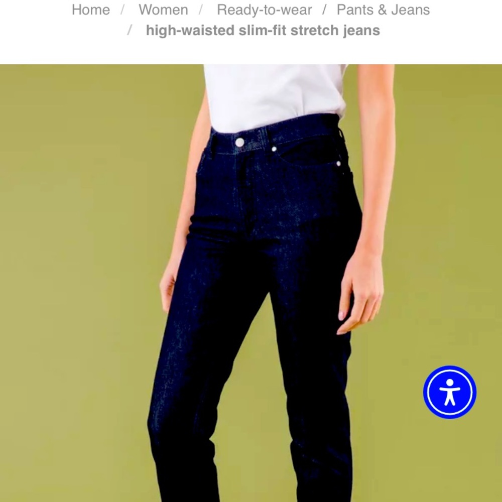 Agnes b from Paris slim fit stretch jeans black with a sexy subtle sheen